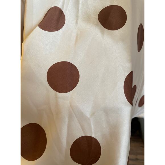 Free People Tigre Printed Cream and Brown Polka Dot Medium - Picture 8 of 8